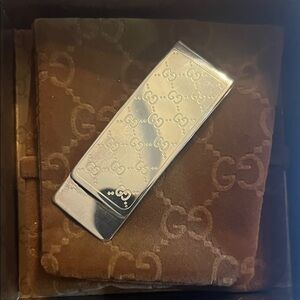 Gucci Silver Patterned Money Clip